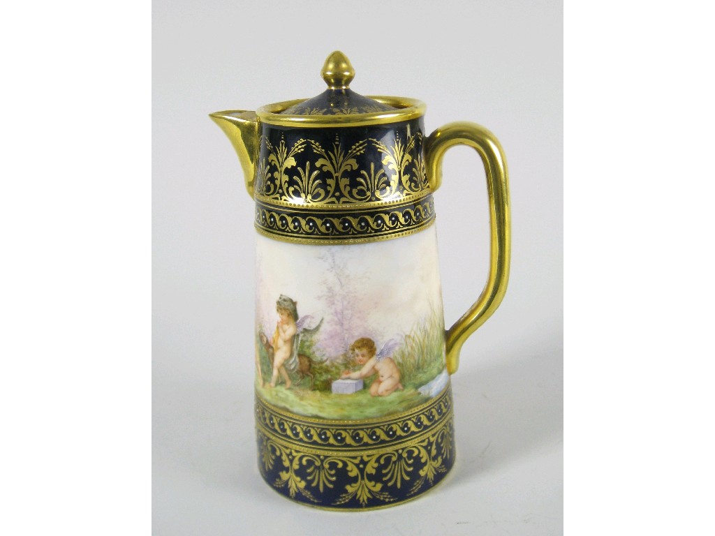 Appraisal: A th Century Dresden Lidded Jug of tapering form finely