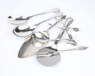 Appraisal: A group of assorted sterling silver serving pieces Georg Jensen