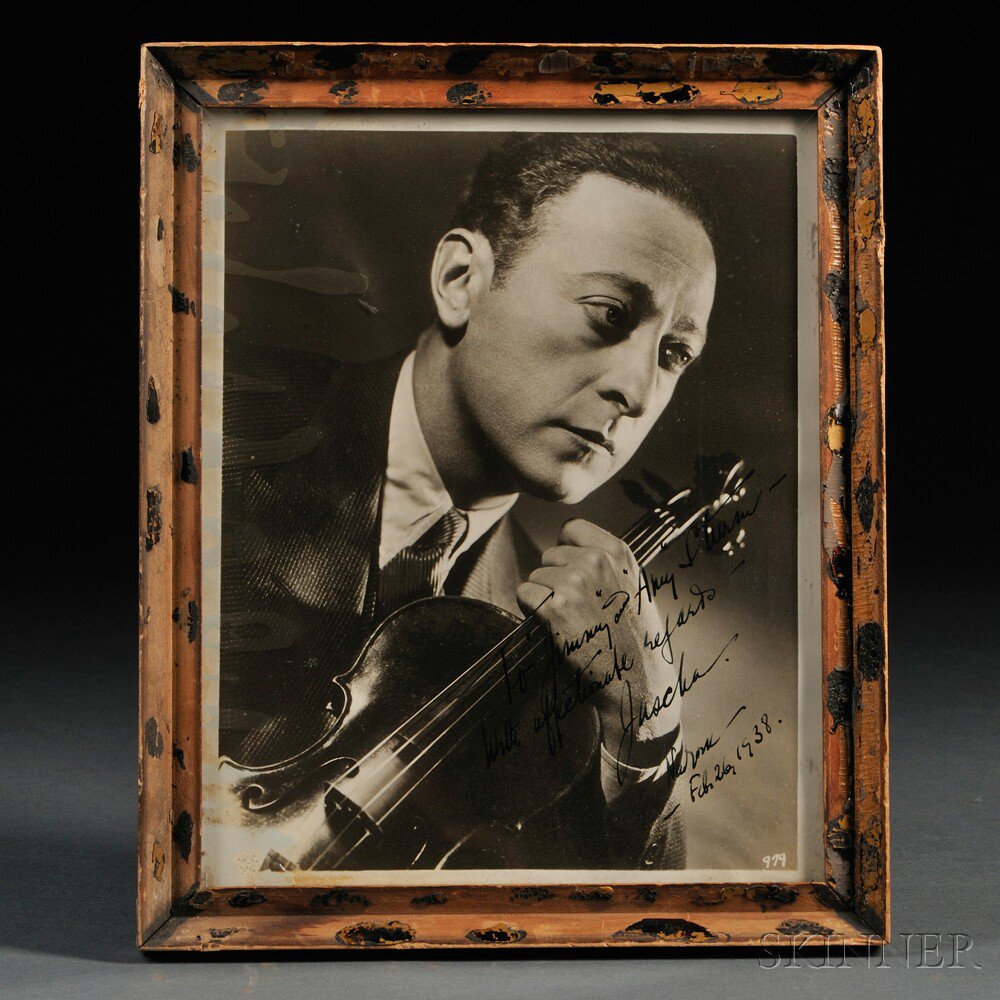 Appraisal: Heifetz Jascha - Signed Photograph February To Jimmy and Amy