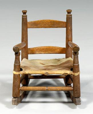 Appraisal: Georgia child s rocking chair hickory and other mixed woods