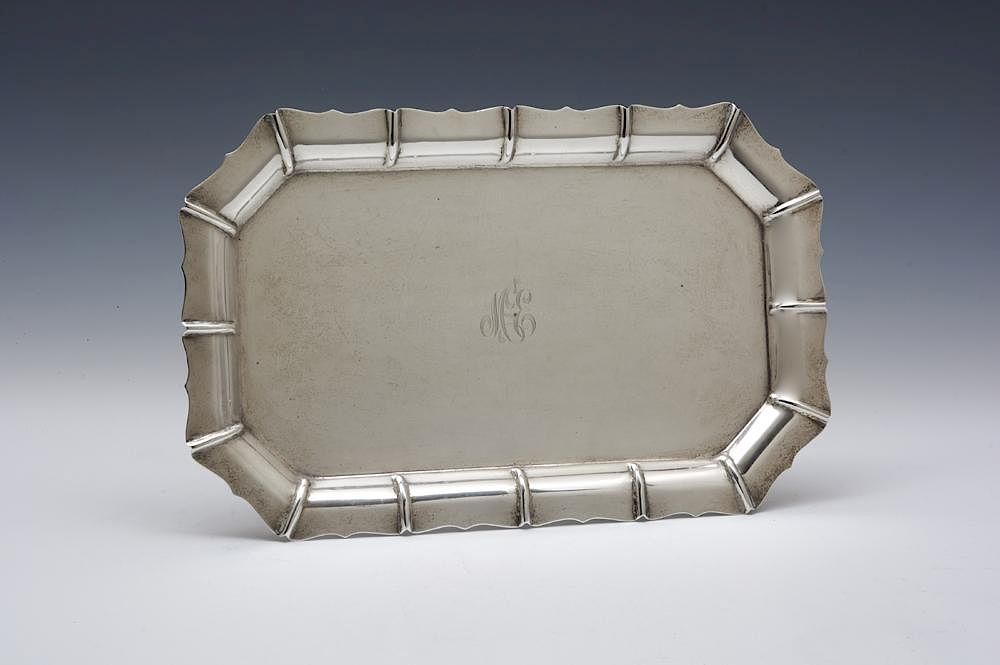 Appraisal: Large sterling silver serving tray Large sterling silver serving tray