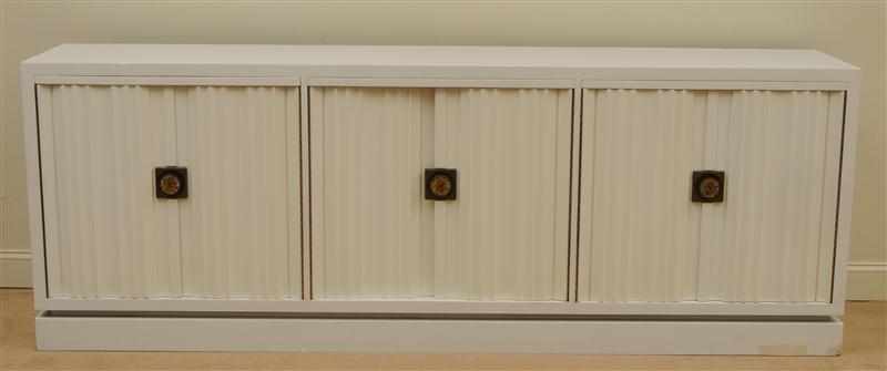 Appraisal: IN THE STYLE OF TOMMI PARZINGER WHITE LACQUERED CREDENZA ft