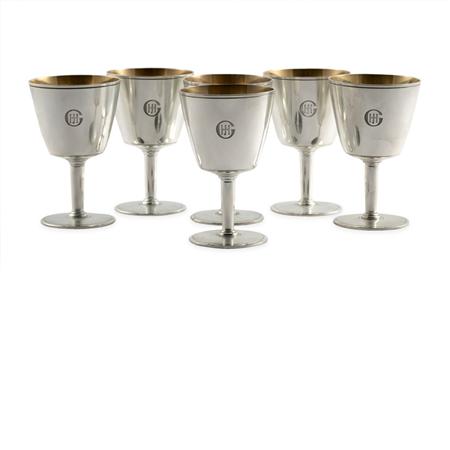 Appraisal: Set of Six Tiffany Co Sterling Silver Stem Cups Estimate