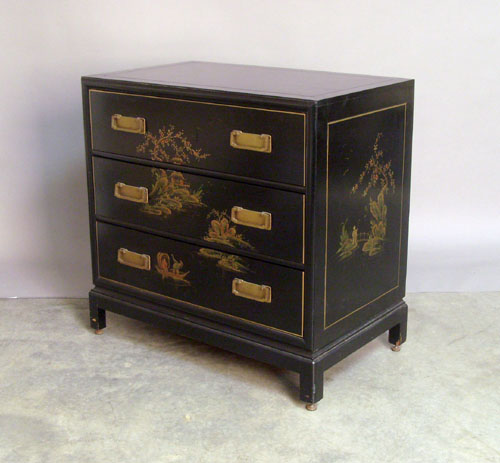 Appraisal: Modern oriental lacquered cabinet h x w