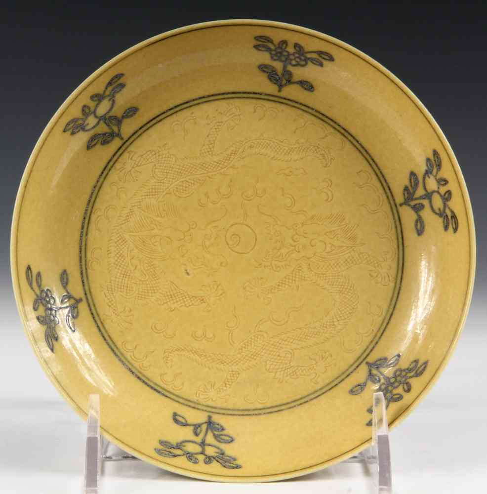 Appraisal: CHINESE DISH - Low egg Yolk Yellow Dish having Guangxu