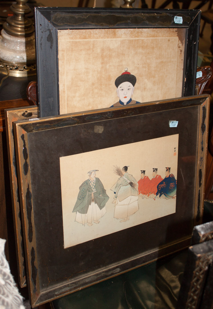 Appraisal: Assortment of oriental items including four hanging panels and three