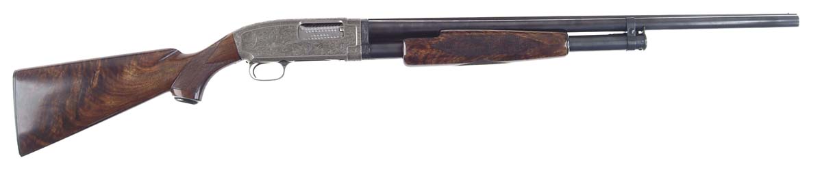 Appraisal: CUSTOM ENGRAVED WINCHESTER MODEL PUMP SHOTGUN Cal ga SN Fine