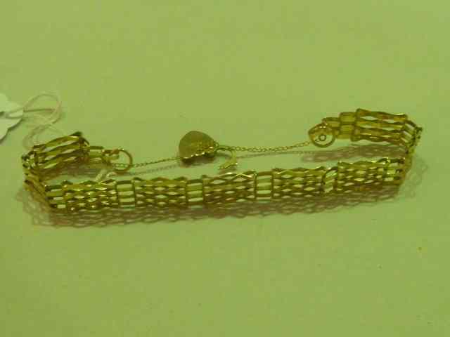 Appraisal: A CT GOLD BRACELET of gate-link form with ct gold