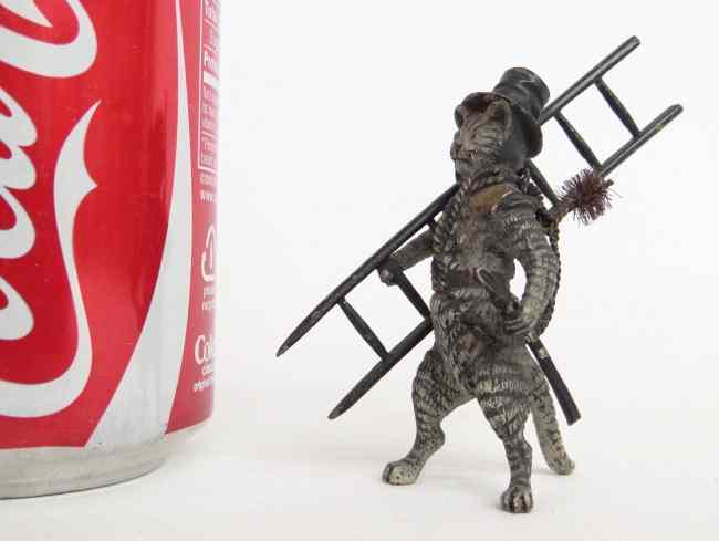 Appraisal: Austrian cold painted bronze chimney sweep cat