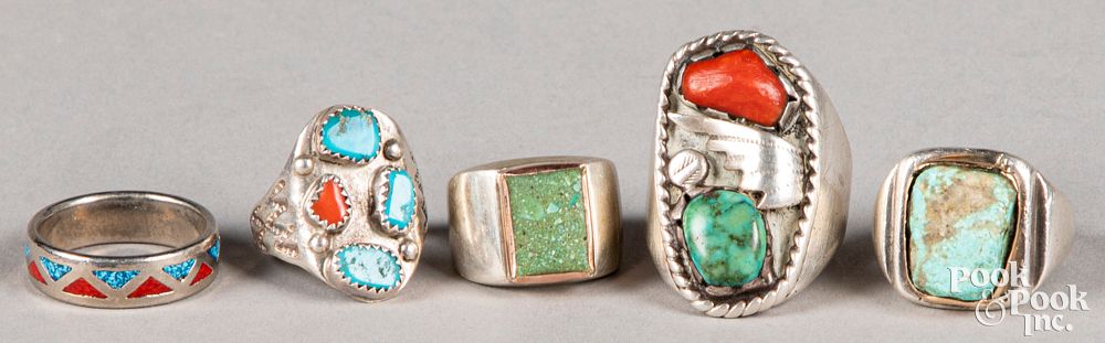 Appraisal: Eleven Native American Indian rings Eleven Native American Indian rings