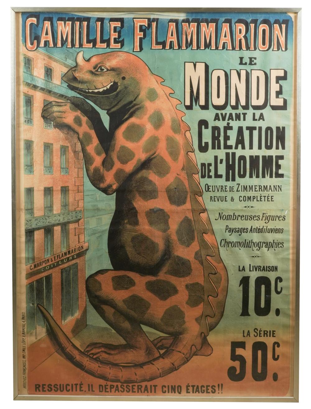 Appraisal: FRENCH POSTER CAMILLE FLAMARION LE MONDE Camille Flammarion Le Monde