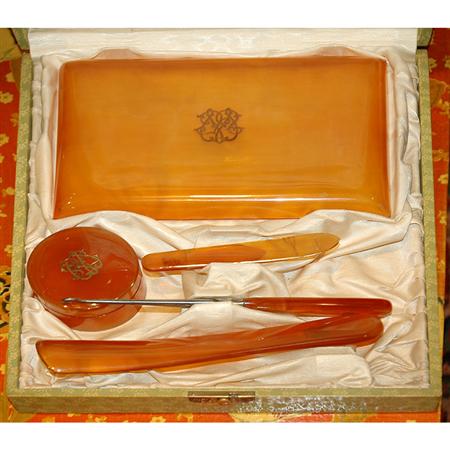 Appraisal: Lady's Dressing Set in Three Cases Estimate -