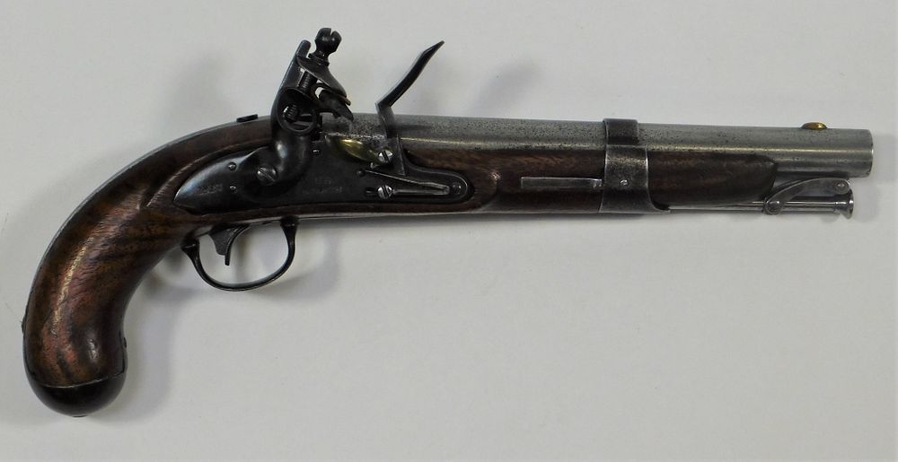 Appraisal: Model Navy Flintlock Pistol United States C bore walnut stock