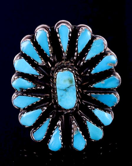 Appraisal: Navajo Sleeping Beauty Turquoise Silver Ring For your bidding pleasure