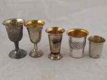 Appraisal: Five various goblets three marked one one unclear All test