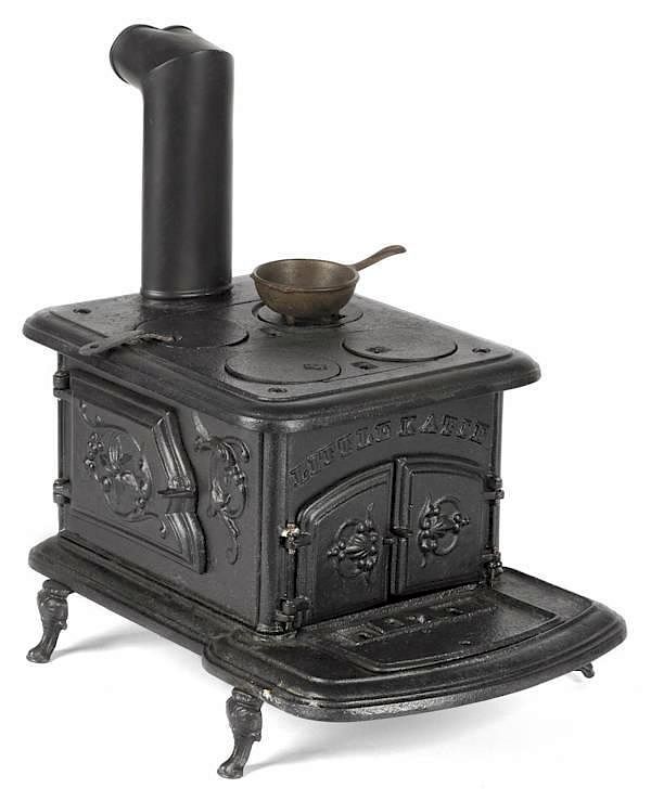 Appraisal: Cast iron Little Katie toy stove '' h '' Cast