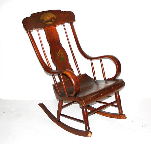 Appraisal: A Boston paint decorated rocking chair second quarter th century