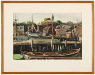 Appraisal: Emil J Kosa Jr N A Docked boats signed lower