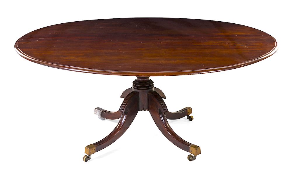 Appraisal: A George III Style Mahogany Circular Dining Table A George