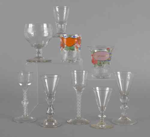 Appraisal: Nine pieces of glassware th th c to include two