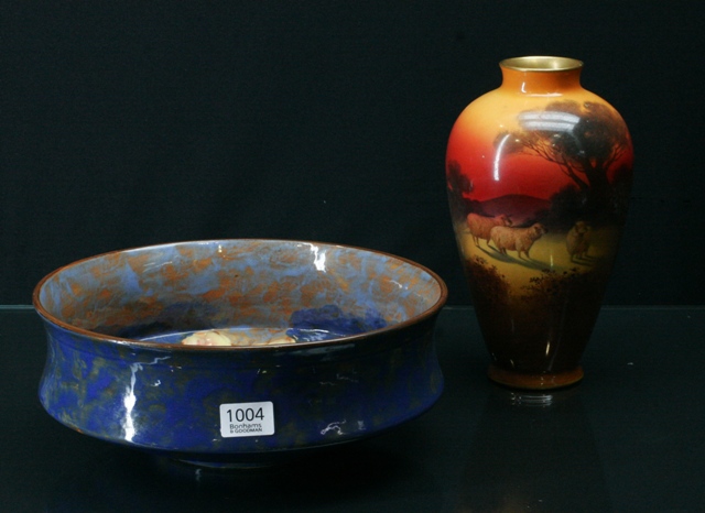 Appraisal: A Royal Doulton vase together with a Royal Doulton dish