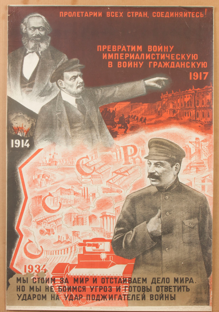 Appraisal: Soviet Union Poster Vintage Original Translation Lenin Proletariats of the