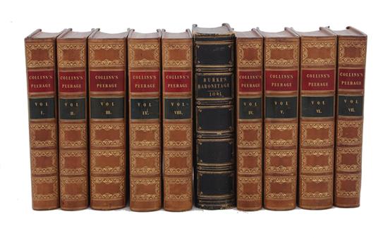 Appraisal: Leatherbound books Great Britain Peerage and Genealogical history Brydges Sir