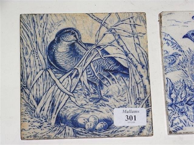 Appraisal: TWO JOSIAH WEDGWOOD SONS TILES depicting images of ducks