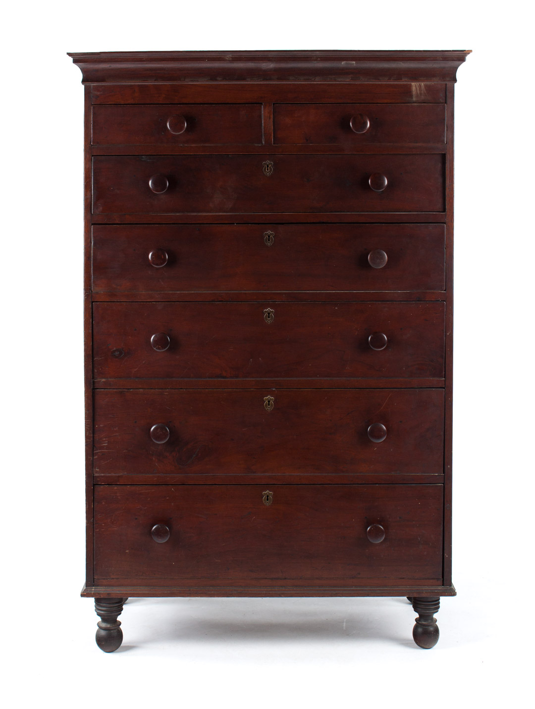 Appraisal: Federal walnut tall chest Southern States early th century molded