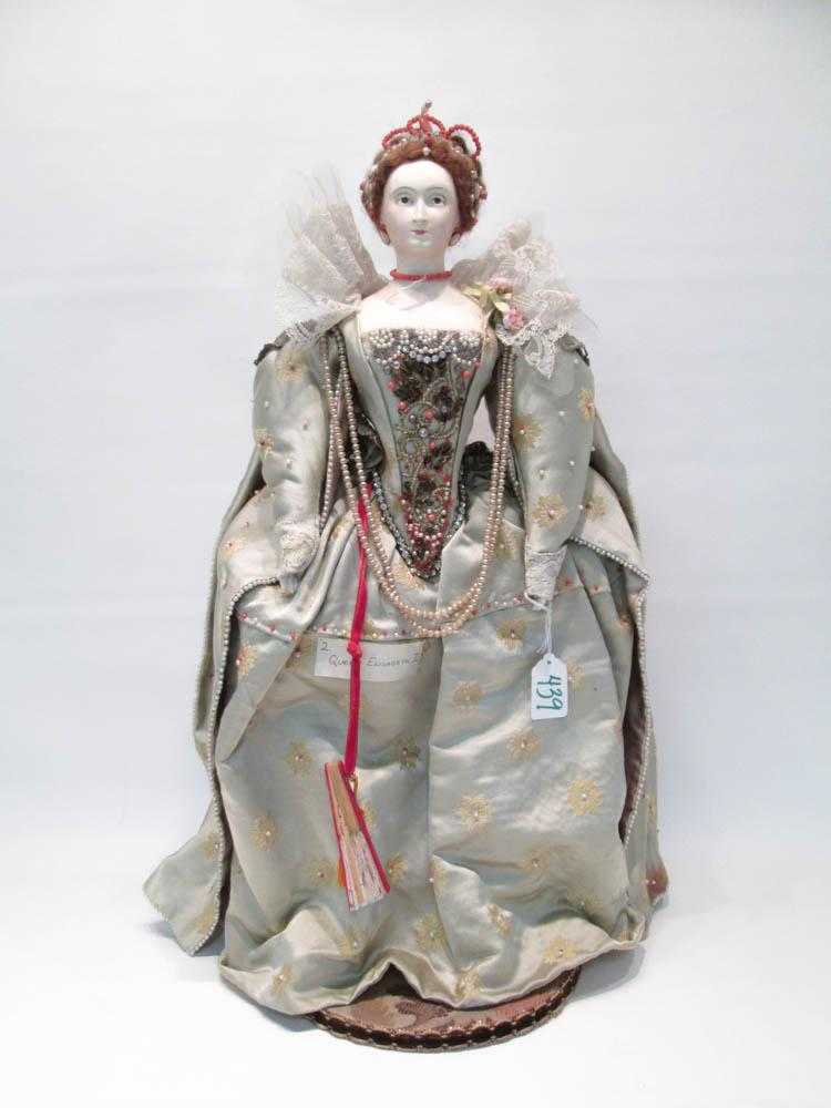 Appraisal: GRACE LATHROP BISQUE HEAD CHARACTER DOLL of Queen Elizabeth I