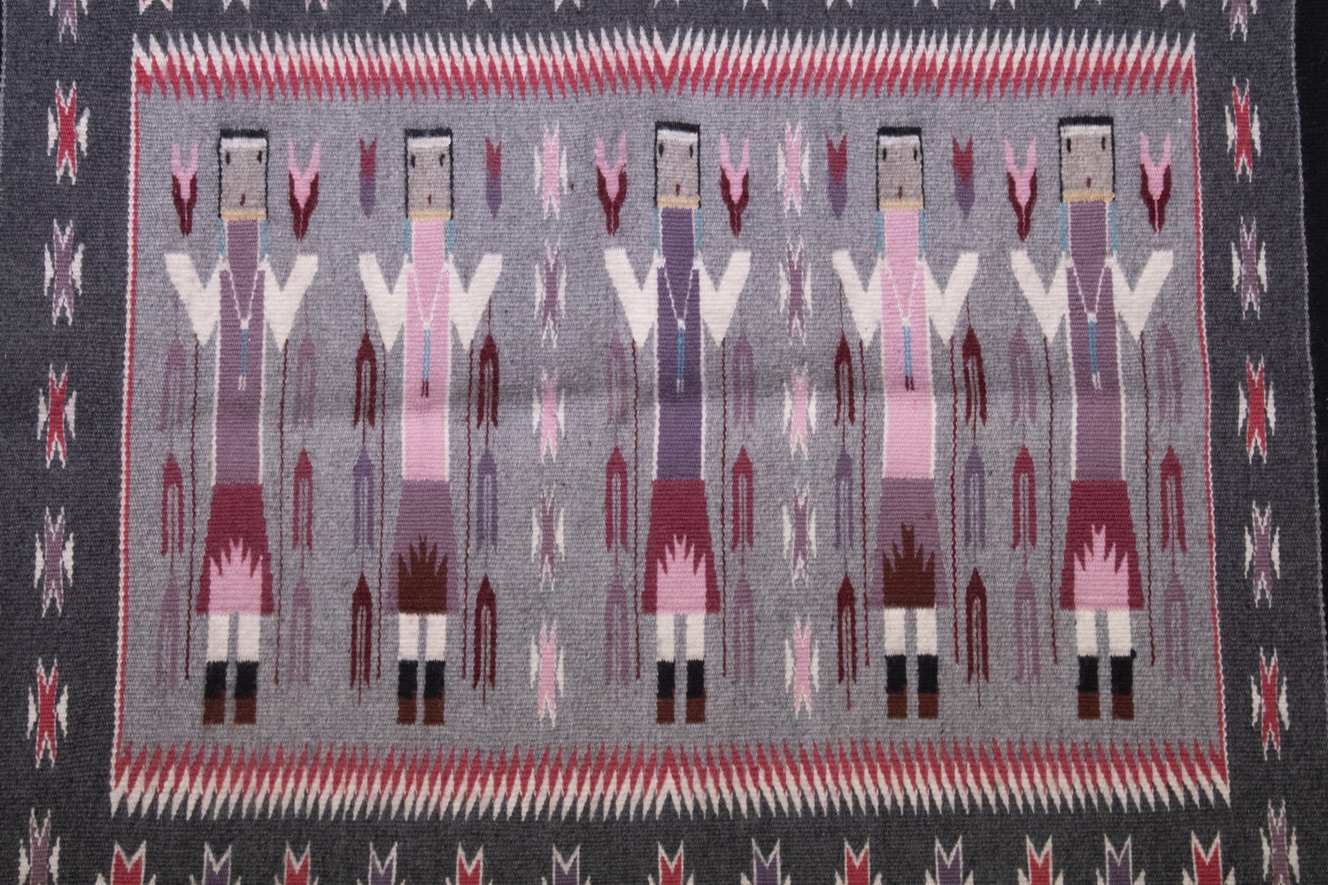 Appraisal: TH C NAVAJO RUG Yei Bi Chei with four corn