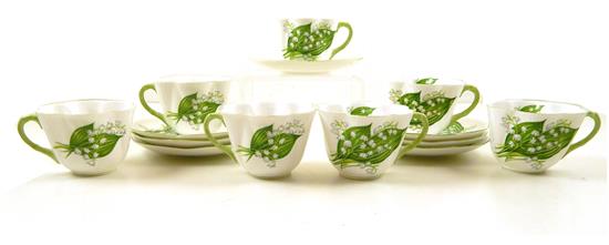 Appraisal: Shelley England partial tea service Lily of the Valley pattern