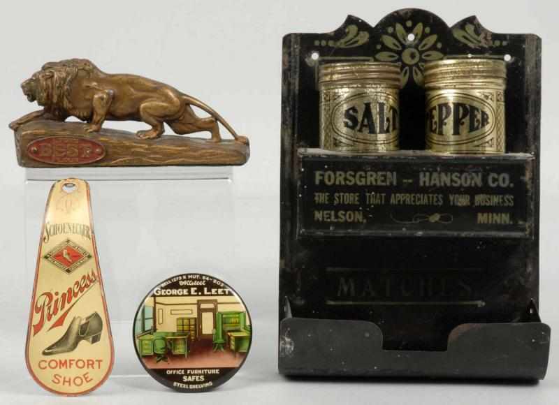 Appraisal: Lot of Advertising Pieces Description Includes one mirrored paperweight one