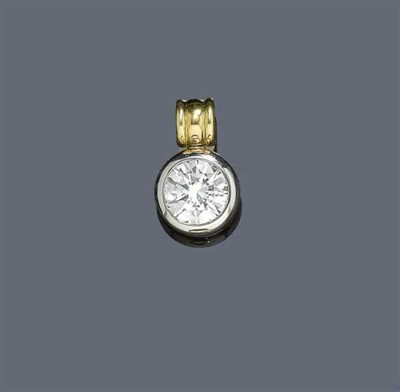 Appraisal: DIAMOND AND GOLD PENDANT White and yellow gold Casual-elegant pendant