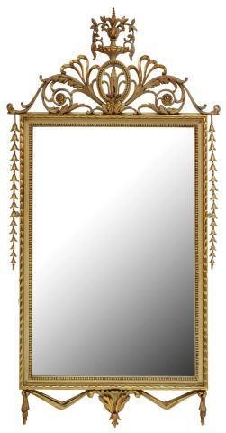 Appraisal: Italian Florentine parcel gilt and painted wall mirror th c