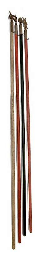 Appraisal: IOOF Painted Wooden Ceremonial Staffs IOOF Painted Wooden Ceremonial Staffs