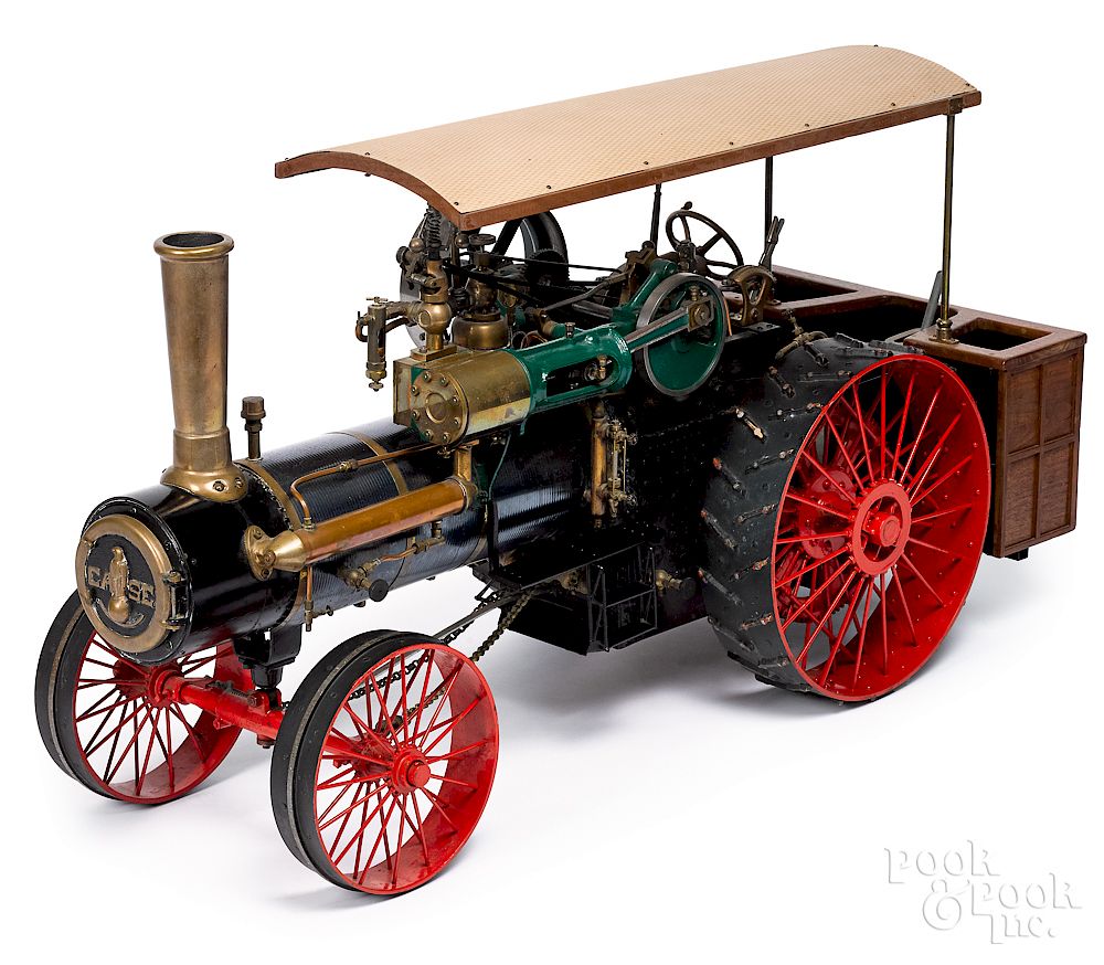 Appraisal: Massive live steam traction engine model Massive live steam traction