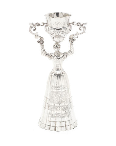 Appraisal: A late- th century German silver wager cup probably by