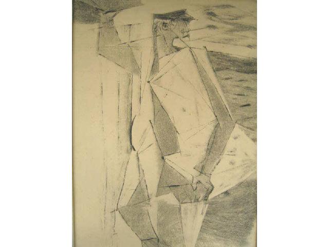 Appraisal: Louis Le Brocquy Pencil Drawing Tinker Man a fine tinker