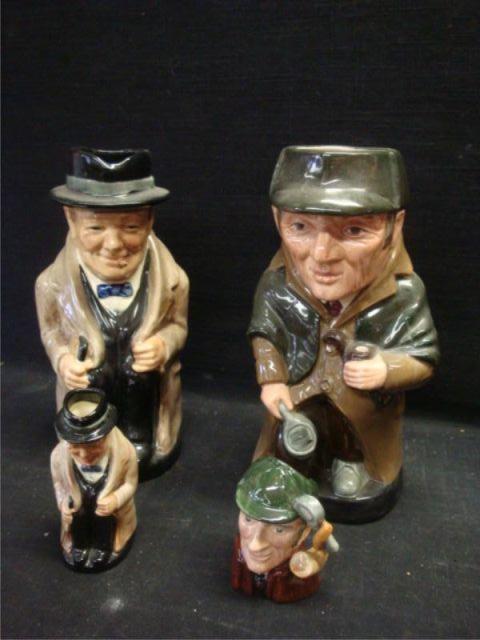 Appraisal: ROYAL DOULTON Churchill Sherlock Holmes Tobies Large Small Sizes All