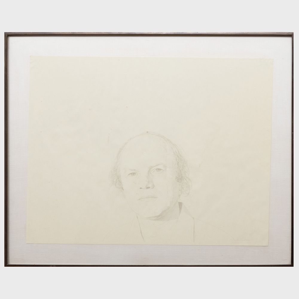 Appraisal: Theo Wujcik - Portrait of Rosenquist Silverpoint on cream paper