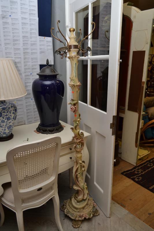 Appraisal: A CLASSICAL STYLE PAINTED COAT RACK A CLASSICAL STYLE PAINTED