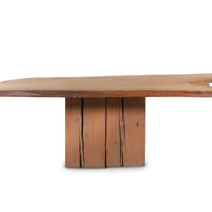 Appraisal: A Contemporary Cypress Dining Table th Century Height x length