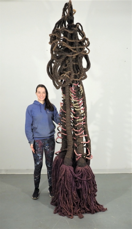 Appraisal: MRINALINI MUKHERJEE CONTEMPORARY HEMP SCULPTURE India - Abstract woven hemp