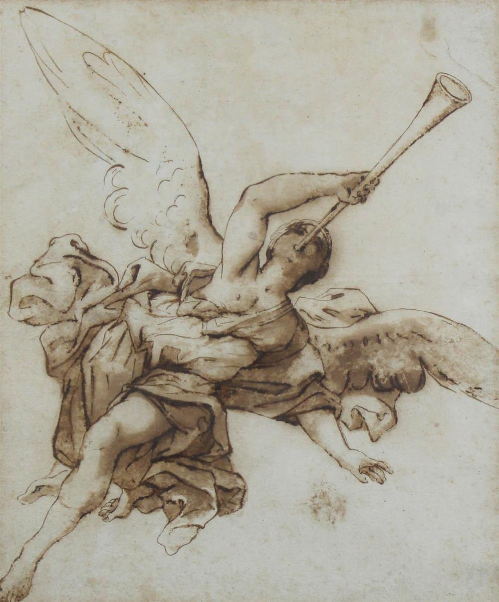 Appraisal: CIRCLE OF FRANCESCO ZUCARELLI TH CENTURY STUDY OF ANGEL GABRIEL