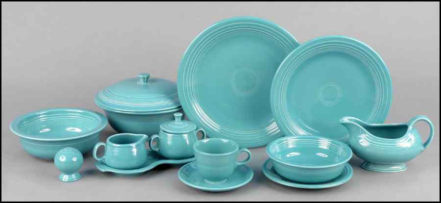 Appraisal: FIESTA AQUA TABLE SERVICE Comprised of five dinner plates five