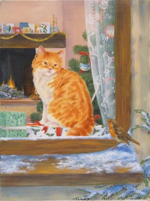 Appraisal: Lesley Harriett th Century Four Christmas cats and kittens Easter