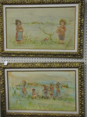 Appraisal: Pair of Edna Hibel framed prints x as framed depicting