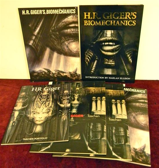 Appraisal: BOOKS H R Giger lot including scarce poster books the