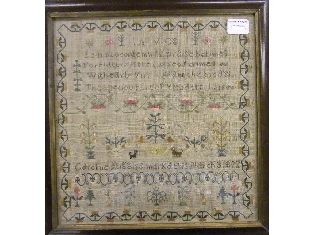 Appraisal: Victorian sampler by Elizabeth Jane Heath National School Kingsteignton dated